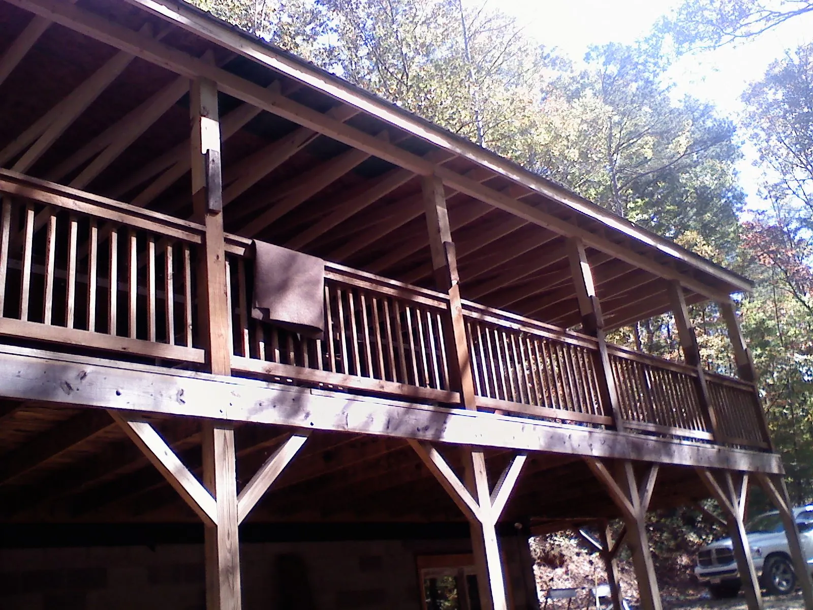 Timber framing under a new elevated porch and deck — Roof Leak Repair in Littlerock by Roofing Brothers